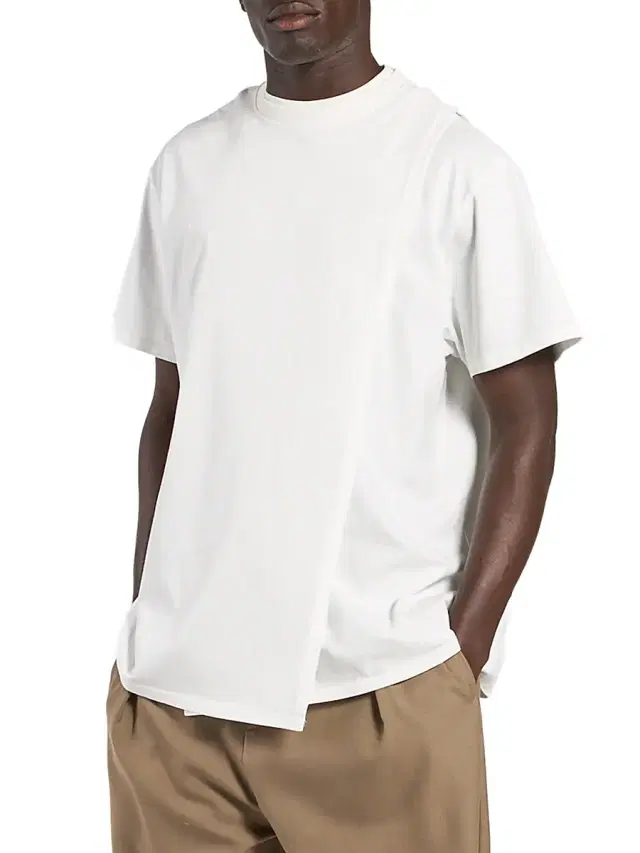 Men's Double Layer Cotton T-Shirt - White