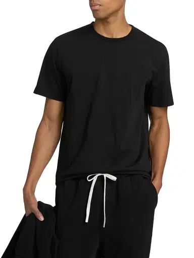 Saks Fifth Avenue Men's Foundation Cotton T-Shirt - Black - Size XXL | Thumbnail 3 Saks Fifth Avenue Men's Foundation Cotton T-Shirt - Black - Size XXL | Thumbnail 3