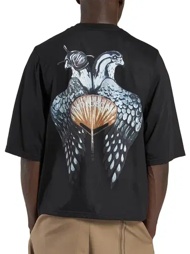MORDECAI Men's Falcon Printed Cotton T-Shirt - Black - Size XL | Thumbnail 2