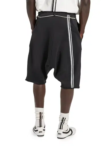 MORDECAI Men's Cotton Drawstring Jogger Shorts - Black - Size XS | Thumbnail 4