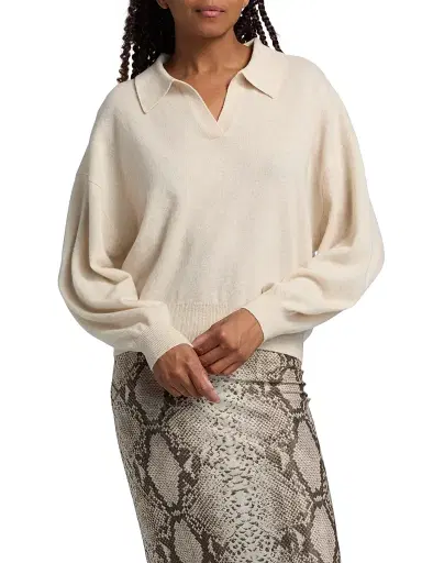 Lisa Yang Women's Katriel Cashmere Open Collar Sweater | Thumbnail 3 Lisa Yang Women's Katriel Cashmere Open Collar Sweater | Thumbnail 3