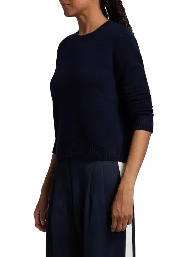Lisa Yang Women's Mable Cashmere Crewneck Sweater - Navy - Size XS | Thumbnail 4 Lisa Yang Women's Mable Cashmere Crewneck Sweater - Navy - Size XS | Thumbnail 4