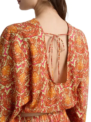 EYWASOULS MALIBU Women's Isla Damask Open-Back Crop Top - Amber Mosaic - Size Medium | Thumbnail 6 EYWASOULS MALIBU Women's Isla Damask Open-Back Crop Top - Amber Mosaic - Size Medium | Thumbnail 6