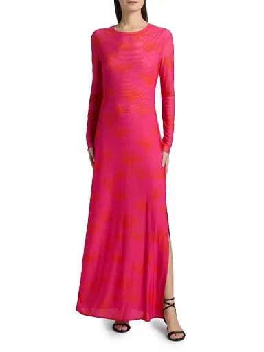 EYWASOULS MALIBU Women's Scarlet Side-Slit Maxi Dress - Fuchia Frenzy - Size Small | Thumbnail 3