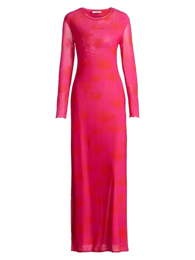 EYWASOULS MALIBU Women's Scarlet Side-Slit Maxi Dress - Fuchia Frenzy - Size Small | Thumbnail 1