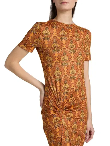 EYWASOULS MALIBU Women's Annie Floral Short-Sleeve Maxi Dress - Amber Lotus - Size Medium | Thumbnail 6