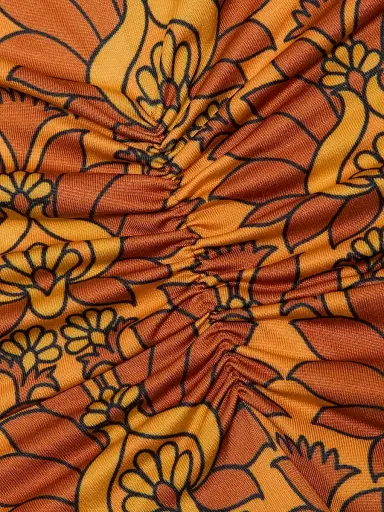 EYWASOULS MALIBU Women's Annie Floral Short-Sleeve Maxi Dress - Amber Lotus - Size Medium | Thumbnail 7