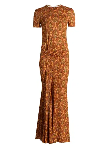 EYWASOULS MALIBU Women's Annie Floral Short-Sleeve Maxi Dress - Amber Lotus - Size Medium | Thumbnail 1
