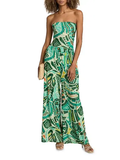 EYWASOULS MALIBU Women's Soleil Printed Bandeau One-Piece Swimsuit - Jungle Rhythm - Size XL | Thumbnail 2