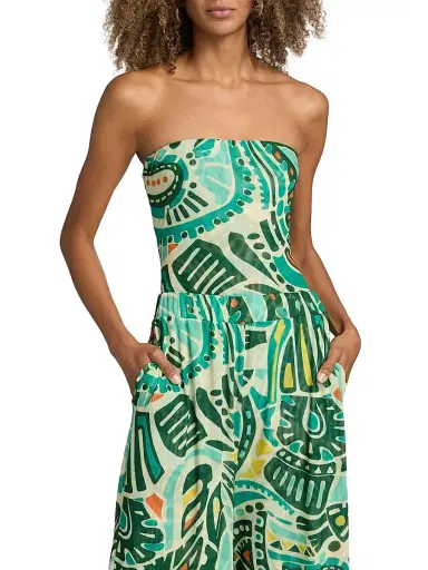 EYWASOULS MALIBU Women's Soleil Printed Bandeau One-Piece Swimsuit - Jungle Rhythm - Size XL | Thumbnail 3