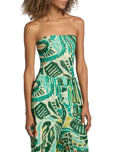 EYWASOULS MALIBU Women's Soleil Printed Bandeau One-Piece Swimsuit - Jungle Rhythm - Size XL | Thumbnail 4
