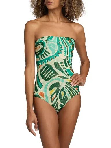 EYWASOULS MALIBU Women's Soleil Printed Bandeau One-Piece Swimsuit - Jungle Rhythm - Size XL | Thumbnail 6
