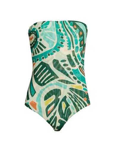 EYWASOULS MALIBU Women's Soleil Printed Bandeau One-Piece Swimsuit - Jungle Rhythm - Size XL | Thumbnail 1