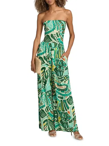 EYWASOULS MALIBU Women's Seby Printed Mesh Wide-Leg Pants - Jungle Rhythm - Size Large | Thumbnail 2