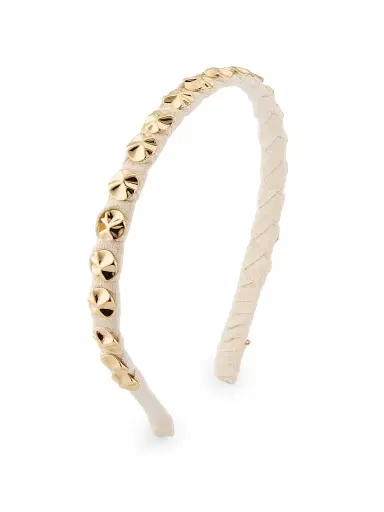 Lele Sadoughi Women's Palm Beach Socialite 14K-Gold-Plated Studded Ribbon Headband | Thumbnail 1 Lele Sadoughi Women's Palm Beach Socialite 14K-Gold-Plated Studded Ribbon Headband | Thumbnail 1