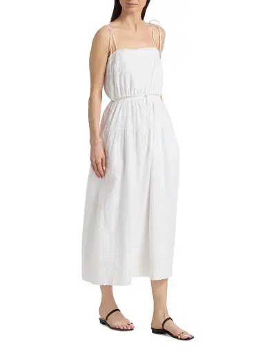 Ciao Lucia Women's Petra Cotton Voile Midi-Dress - White - Size XS | Thumbnail 2