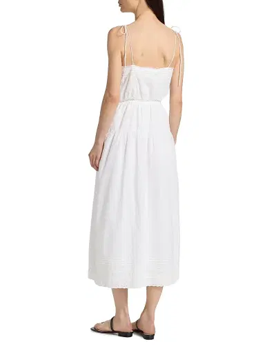 Ciao Lucia Women's Petra Cotton Voile Midi-Dress - White - Size XS | Thumbnail 5