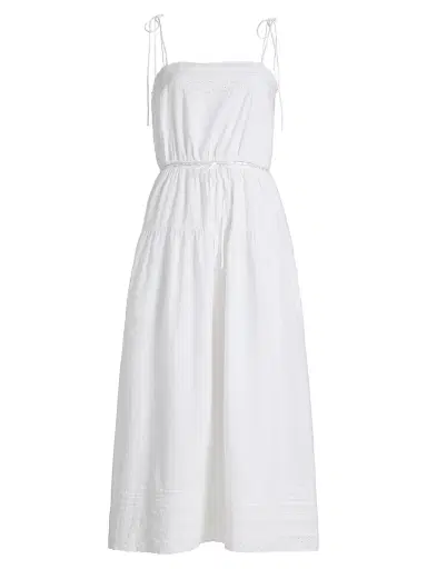 Ciao Lucia Women's Petra Cotton Voile Midi-Dress - White - Size XS | Thumbnail 1
