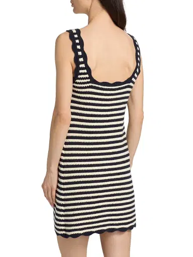 Ciao Lucia Women's Domeka Striped Cotton-Blend Crochet Minidress - Stripe - Size XL | Thumbnail 5
