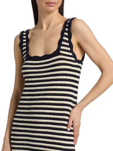 Ciao Lucia Women's Domeka Striped Cotton-Blend Crochet Minidress - Stripe - Size XL | Thumbnail 6
