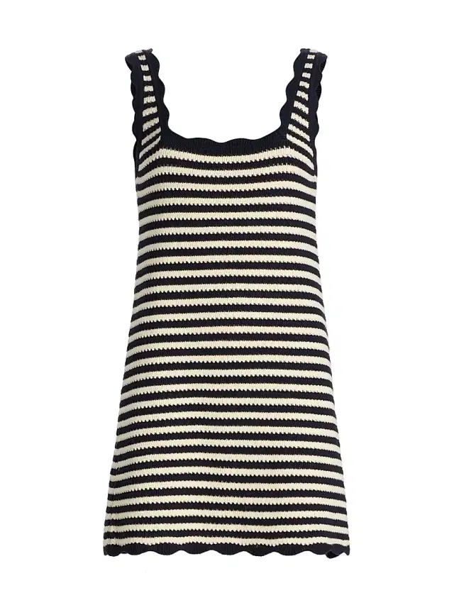 Women's Domeka Striped Cotton-Blend Crochet Minidress - Stripe