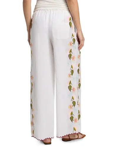 Ciao Lucia Women's Ermmano Embroidered Cotton-Linen Drawstring Pants | Thumbnail 5 Ciao Lucia Women's Ermmano Embroidered Cotton-Linen Drawstring Pants | Thumbnail 5