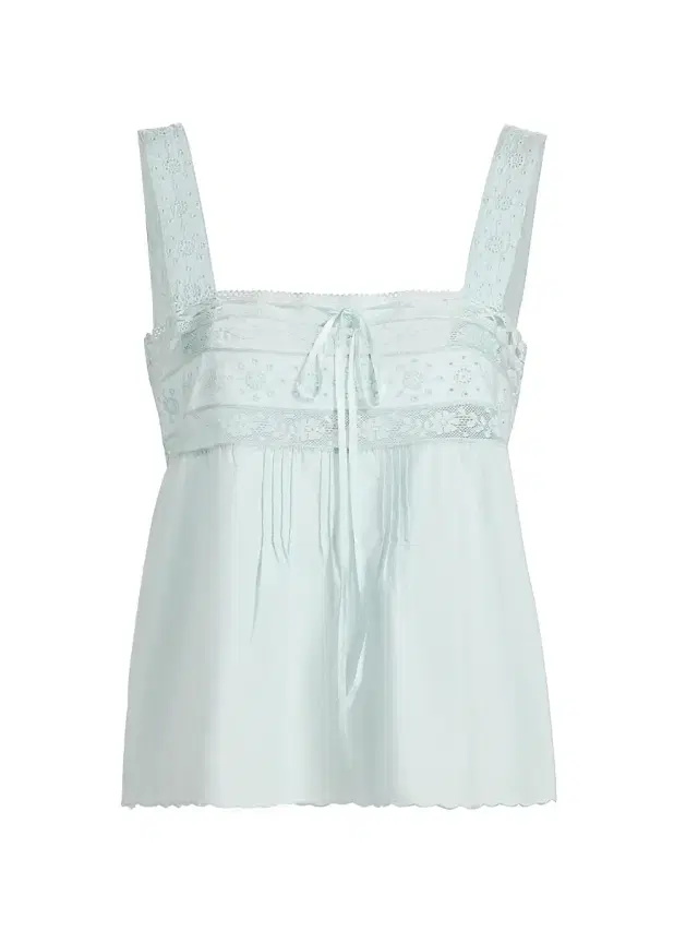 Women's Euri Eyelet Cotton-Linen Top - Baby Blue