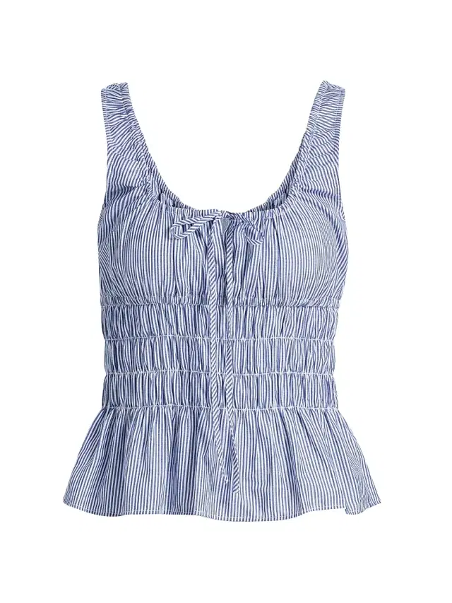 Women's Gigi Smocked Striped Cotton Sleeveless Top - Stripe