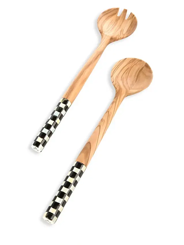 MacKenzie-Childs Courtly Check Salad Serving Set