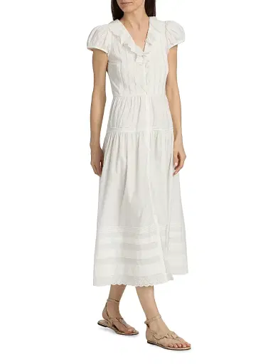 DÔEN Women's Eliette Cotton Poplin Midi-Dress - Salt - Size XXS | Thumbnail 2 DÔEN Women's Eliette Cotton Poplin Midi-Dress - Salt - Size XXS | Thumbnail 2