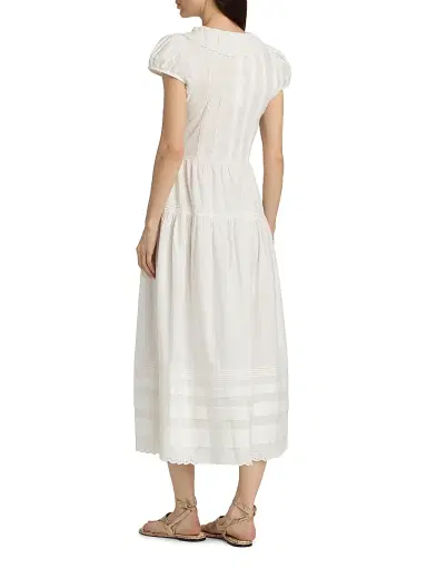 DÔEN Women's Eliette Cotton Poplin Midi-Dress - Salt - Size XXS | Thumbnail 5 DÔEN Women's Eliette Cotton Poplin Midi-Dress - Salt - Size XXS | Thumbnail 5