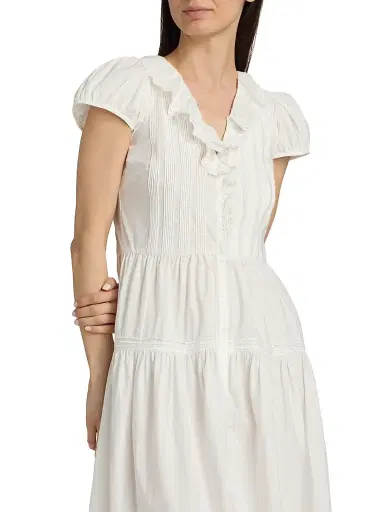 DÔEN Women's Eliette Cotton Poplin Midi-Dress - Salt - Size XXS | Thumbnail 6 DÔEN Women's Eliette Cotton Poplin Midi-Dress - Salt - Size XXS | Thumbnail 6