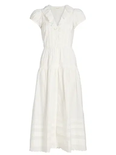 DÔEN Women's Eliette Cotton Poplin Midi-Dress - Salt - Size XXS | Thumbnail 1 DÔEN Women's Eliette Cotton Poplin Midi-Dress - Salt - Size XXS | Thumbnail 1