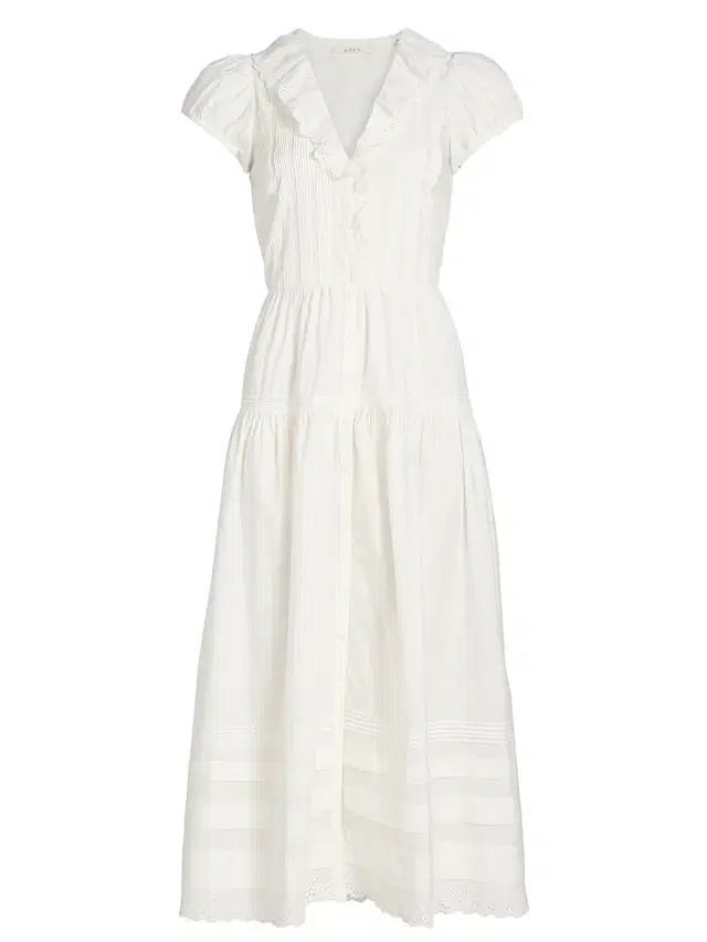 Women's Eliette Cotton Poplin Midi-Dress - Salt Women's Eliette Cotton Poplin Midi-Dress - Salt