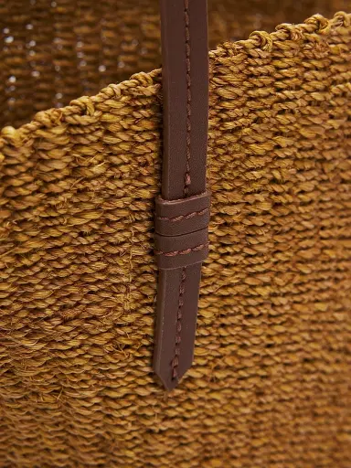 POOLSIDE Women's The East West Mini Straw Tote Bag - Cocoa | Thumbnail 6
