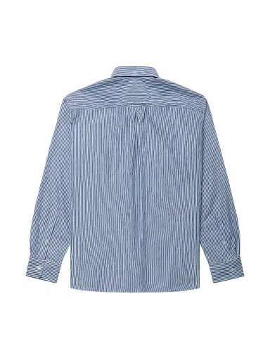 Willy Chavarria Men's Veterano Striped Cotton-Blend Shirt - Sail Blue Stripe - Size XL | Thumbnail 2 Willy Chavarria Men's Veterano Striped Cotton-Blend Shirt - Sail Blue Stripe - Size XL | Thumbnail 2