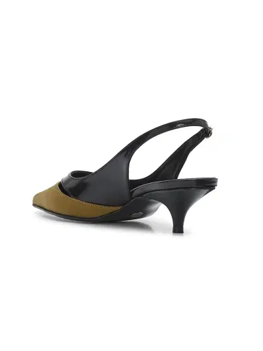 Proenza Schouler Women's Slash 40MM Satin-Leather Mules - Black Pistachio | Thumbnail 3 Proenza Schouler Women's Slash 40MM Satin-Leather Mules - Black Pistachio | Thumbnail 3