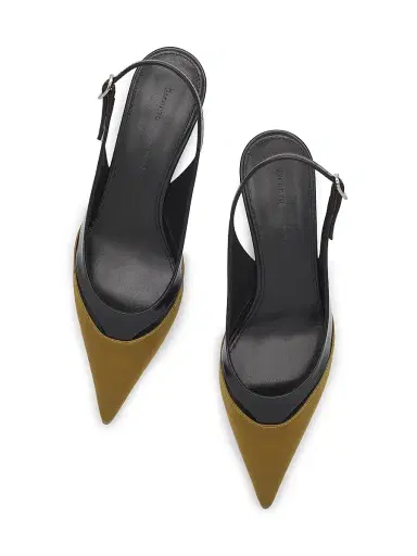 Proenza Schouler Women's Slash 40MM Satin-Leather Mules - Black Pistachio | Thumbnail 4 Proenza Schouler Women's Slash 40MM Satin-Leather Mules - Black Pistachio | Thumbnail 4