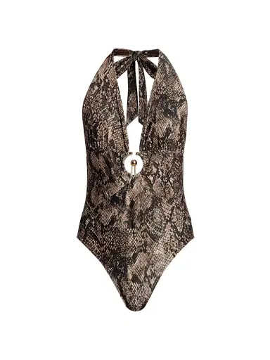 Kobi Halperin Women's Nesya Snake-Print One-Piece Swimsuit - Natural Multi - Size XL | Thumbnail 1 Kobi Halperin Women's Nesya Snake-Print One-Piece Swimsuit - Natural Multi - Size XL | Thumbnail 1