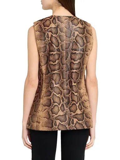 Kobi Halperin Women's Abi Snakeskin-Print Leather Vest - Tannin Multi - Size XL | Thumbnail 4