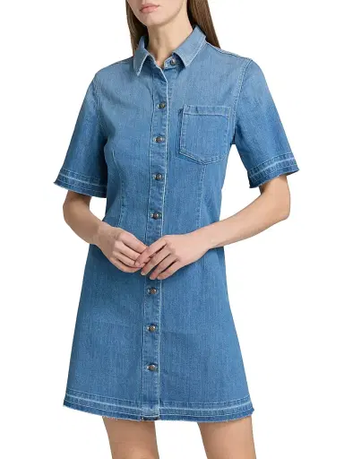 Kobi Halperin Women's Alice Stretch-Denim Button-Down Minidress | Thumbnail 3 Kobi Halperin Women's Alice Stretch-Denim Button-Down Minidress | Thumbnail 3