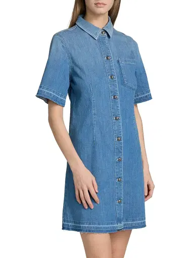 Kobi Halperin Women's Alice Stretch-Denim Button-Down Minidress | Thumbnail 4 Kobi Halperin Women's Alice Stretch-Denim Button-Down Minidress | Thumbnail 4