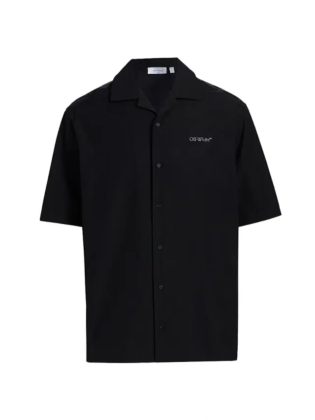 Men's Metal Arrow Poplin Bowling Shirt - Black