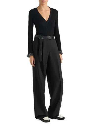 Givenchy Women's Cardigan in Knit with Embroidered Pearls - Black - Size XS | Thumbnail 4