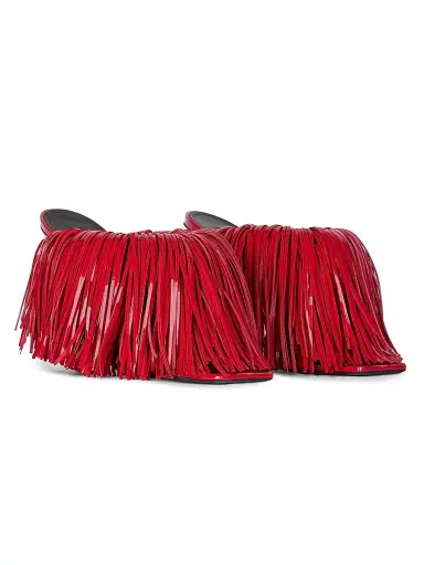 Givenchy Women's Boudoir Heeled Mules in Patent Leather with Fringes - Vermillon - Size 10 | Thumbnail 2 Givenchy Women's Boudoir Heeled Mules in Patent Leather with Fringes - Vermillon - Size 10 | Thumbnail 2