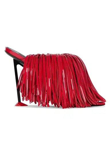 Givenchy Women's Boudoir Heeled Mules in Patent Leather with Fringes - Vermillon - Size 10 | Thumbnail 3 Givenchy Women's Boudoir Heeled Mules in Patent Leather with Fringes - Vermillon - Size 10 | Thumbnail 3