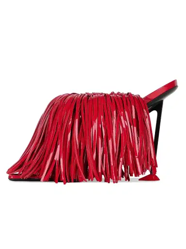 Givenchy Women's Boudoir Heeled Mules in Patent Leather with Fringes - Vermillon - Size 10 | Thumbnail 4 Givenchy Women's Boudoir Heeled Mules in Patent Leather with Fringes - Vermillon - Size 10 | Thumbnail 4