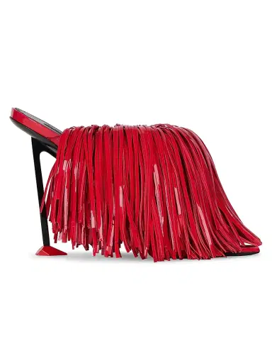 Givenchy Women's Boudoir Heeled Mules in Patent Leather with Fringes - Vermillon - Size 10 | Thumbnail 1 Givenchy Women's Boudoir Heeled Mules in Patent Leather with Fringes - Vermillon - Size 10 | Thumbnail 1