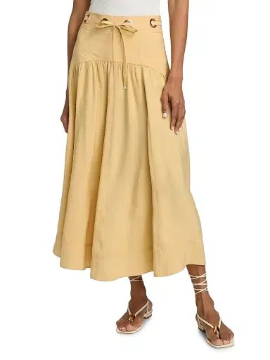 Ba&sh Women's Donia Grommet Midi-Skirt | Thumbnail 3