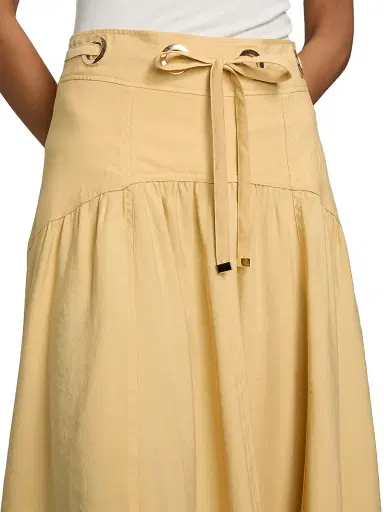 Ba&sh Women's Donia Grommet Midi-Skirt | Thumbnail 6